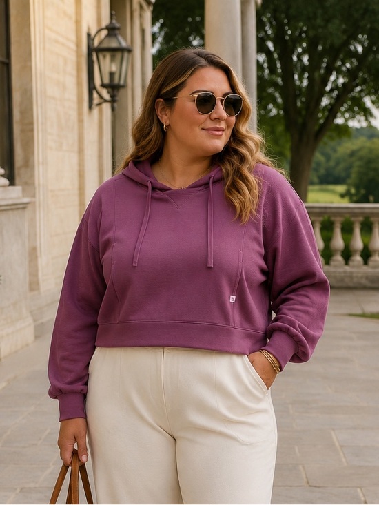 Simply Southern Tops - SIMPLY SOUTHERN Cropped Pullover Hoodie with Ribbed Panels NWT